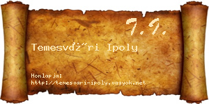 Temesvári Ipoly névjegykártya